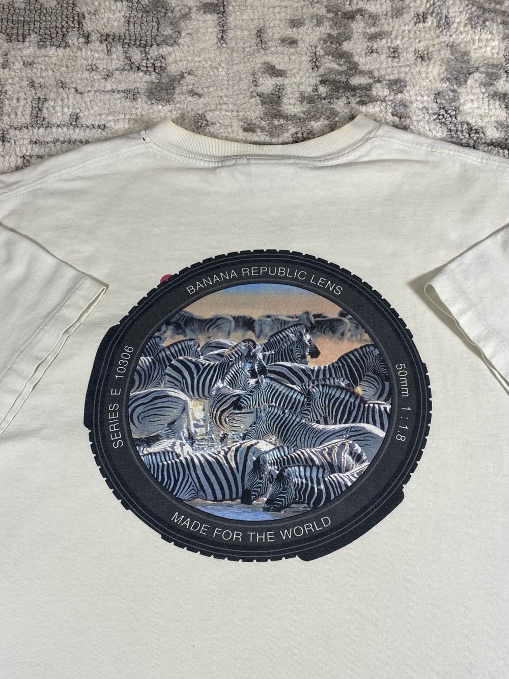 Vintage 90s Banana Republic Lens Wildlife Zebra Tee Shirt